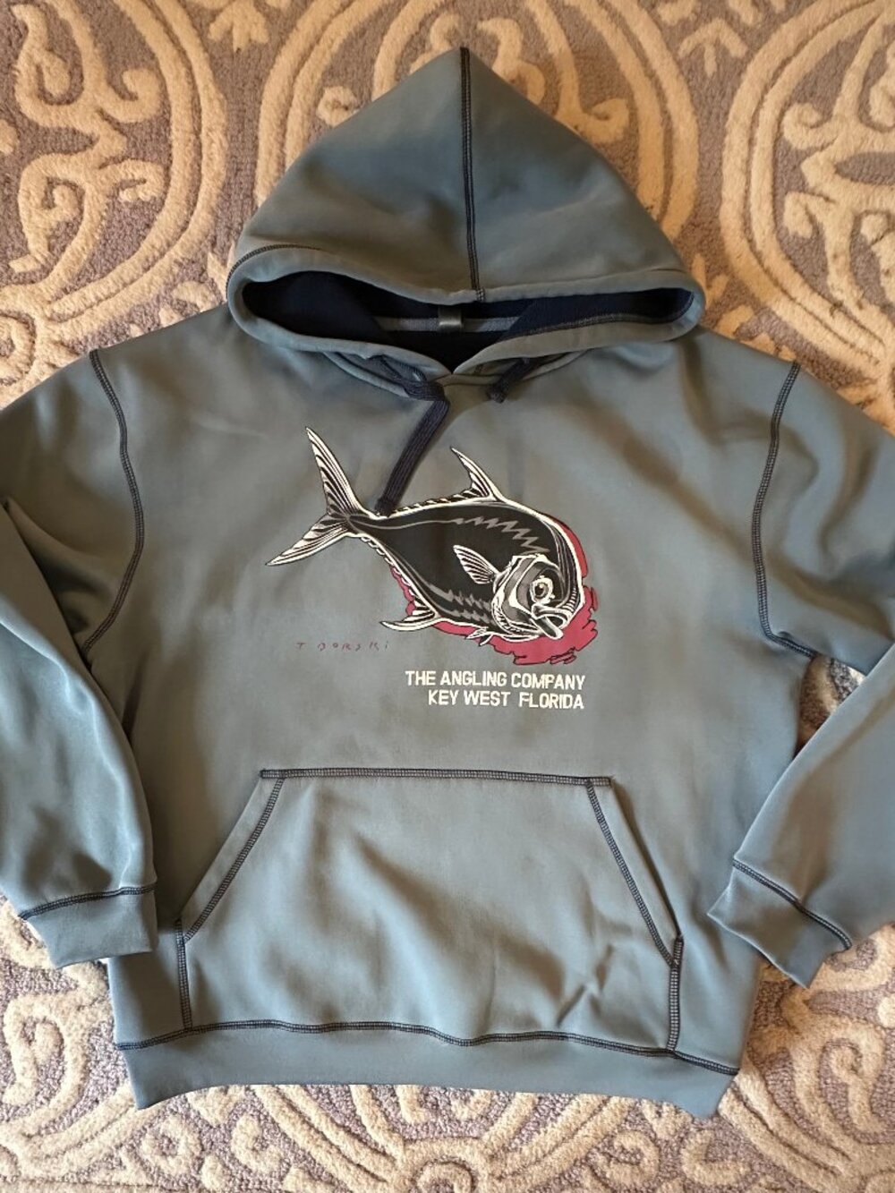 The Angling Company Key West Light Blue Grey Sweater - Salty Crew Pro Bass Shop